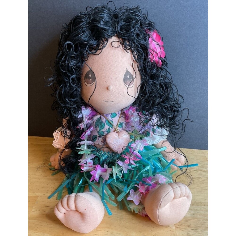 Applause Precious Moments Hawaiian Doll Black Hair With Necklace